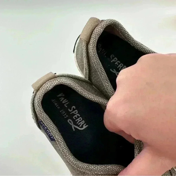 Paul Sperry topsider womens sneakers size 6 green canvas lace less slip ons - Picture 10 of 12